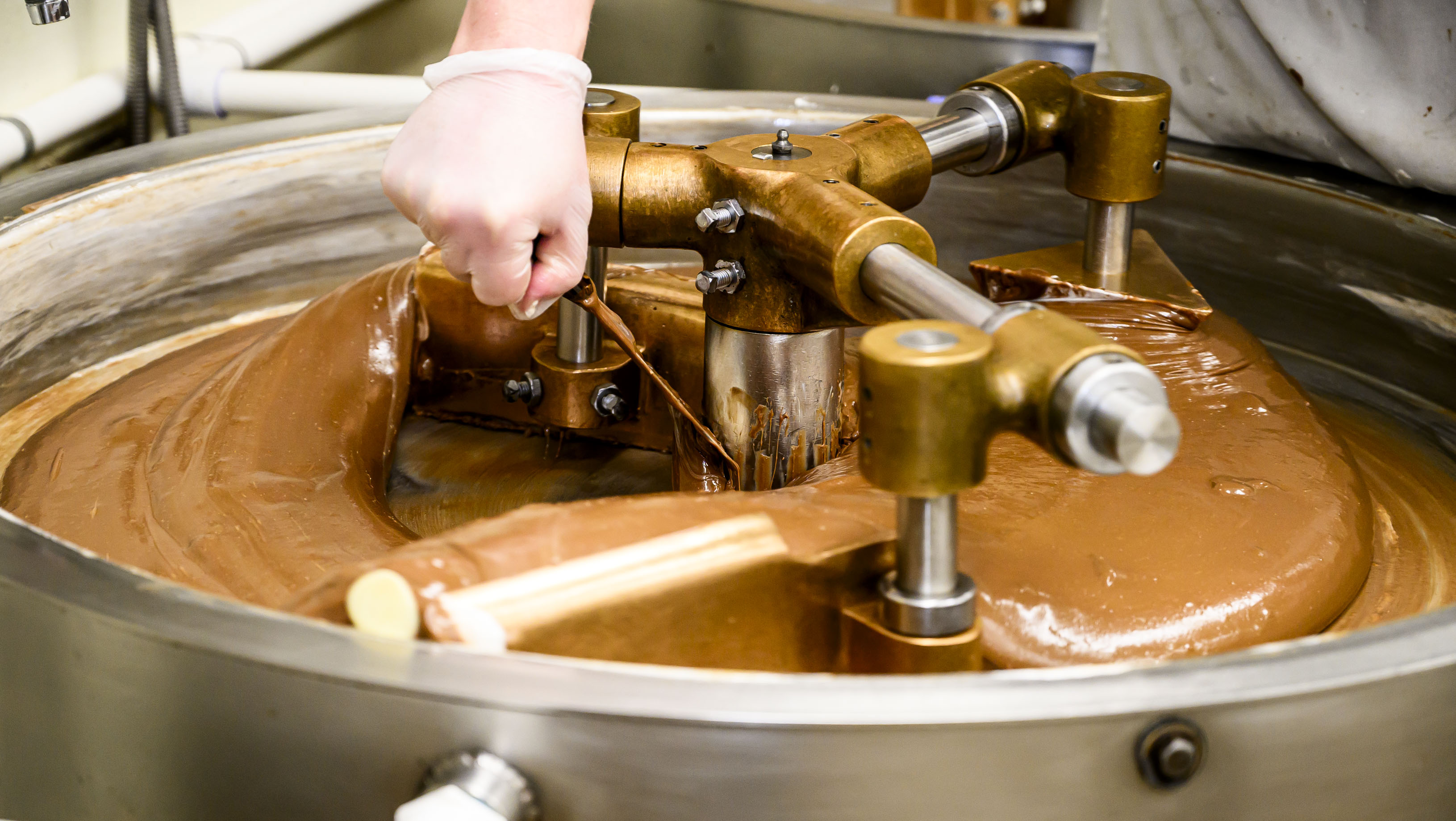 Tony Rothrock makes chocolate buttercream Tuesday, March 10, 2026, at...
