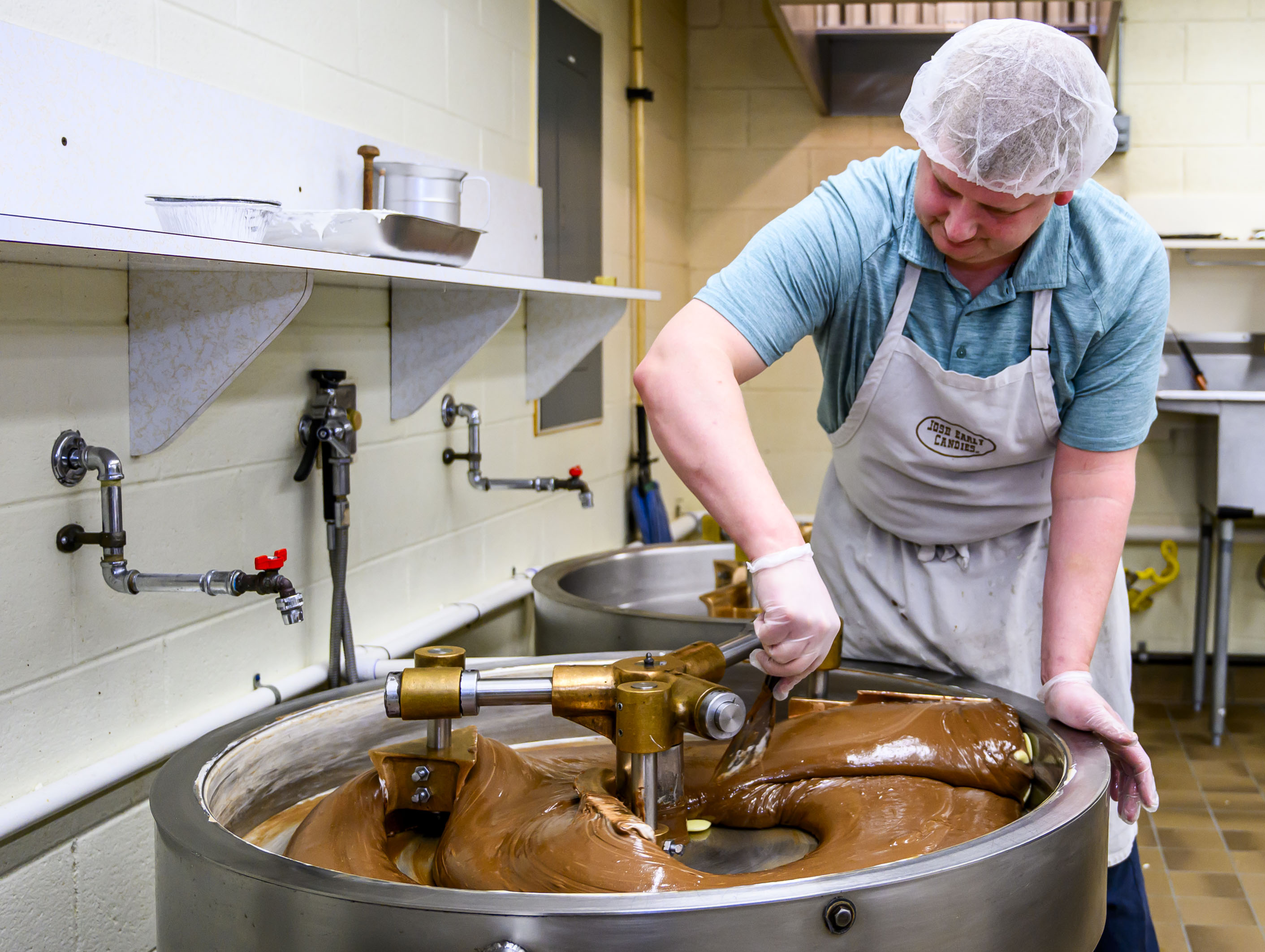 Tony Rothrock makes chocolate buttercream Tuesday, March 10, 2026, at...
