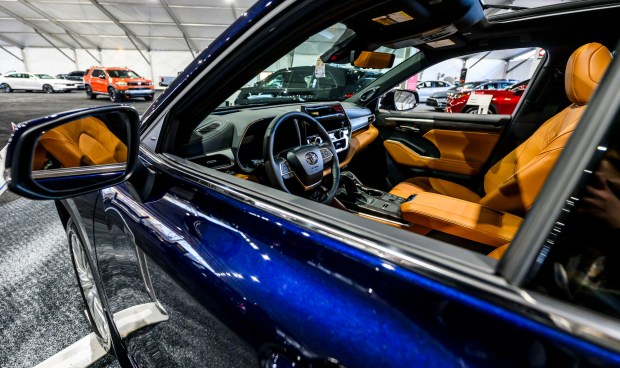 A Toyota Highlander is on display Wednesday, March 18, 2026, during Lehigh Valley Auto Show 2026 at Lehigh University's Goodman Campus in Bethlehem. The show features more than 400 vehicles from 66 different brands and runs Thursday-Saturday: 10 a.m.- 8 p.m.; Sunday: 10 a.m.-5 p.m. (April Gamiz/The Morning Call)