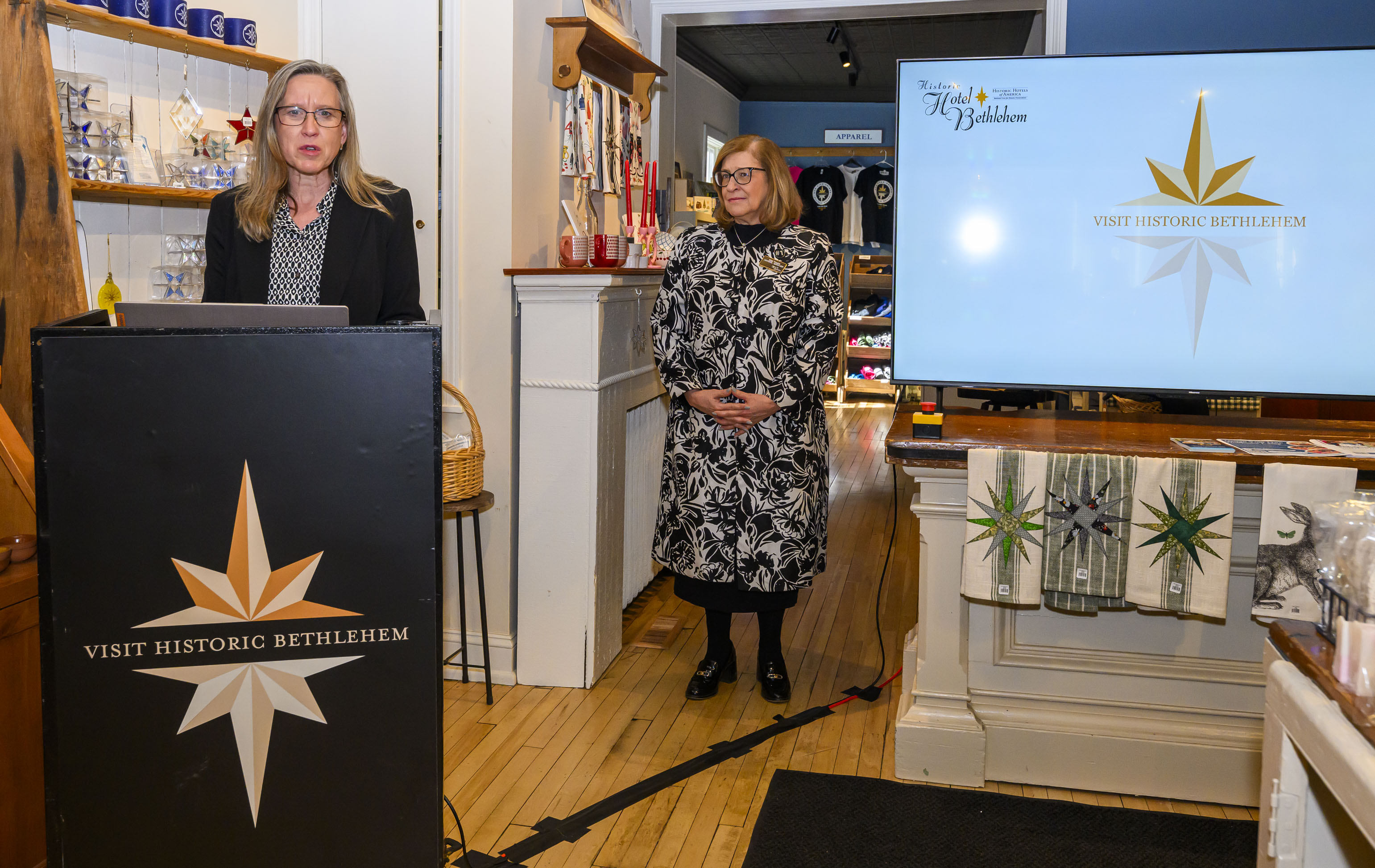 Kimberly O’Neill, the owner of Knobs and Knockers, speaks as...