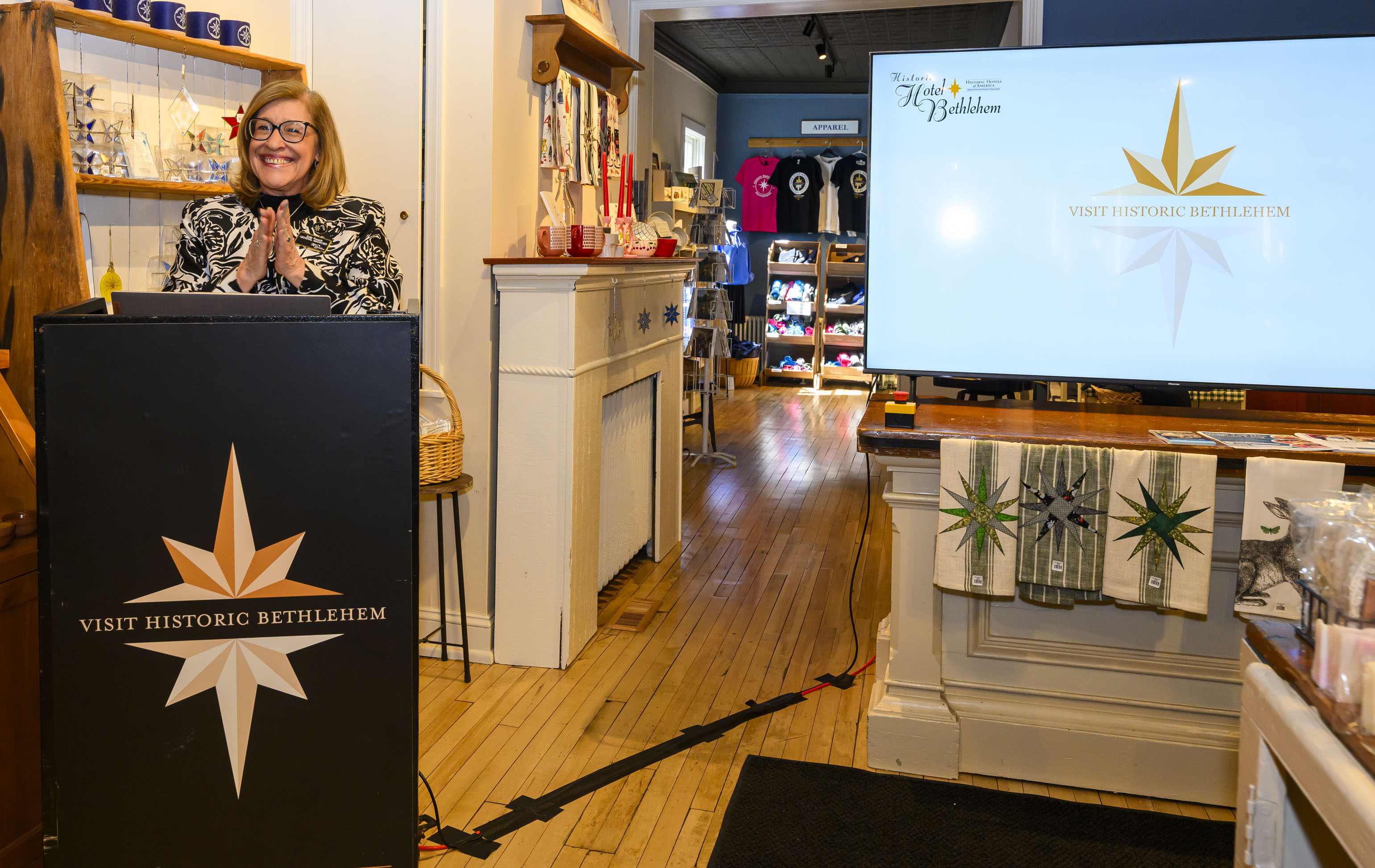 Kelly Ronalds, general manager of the Historic Hotel Bethlehem, speaks...