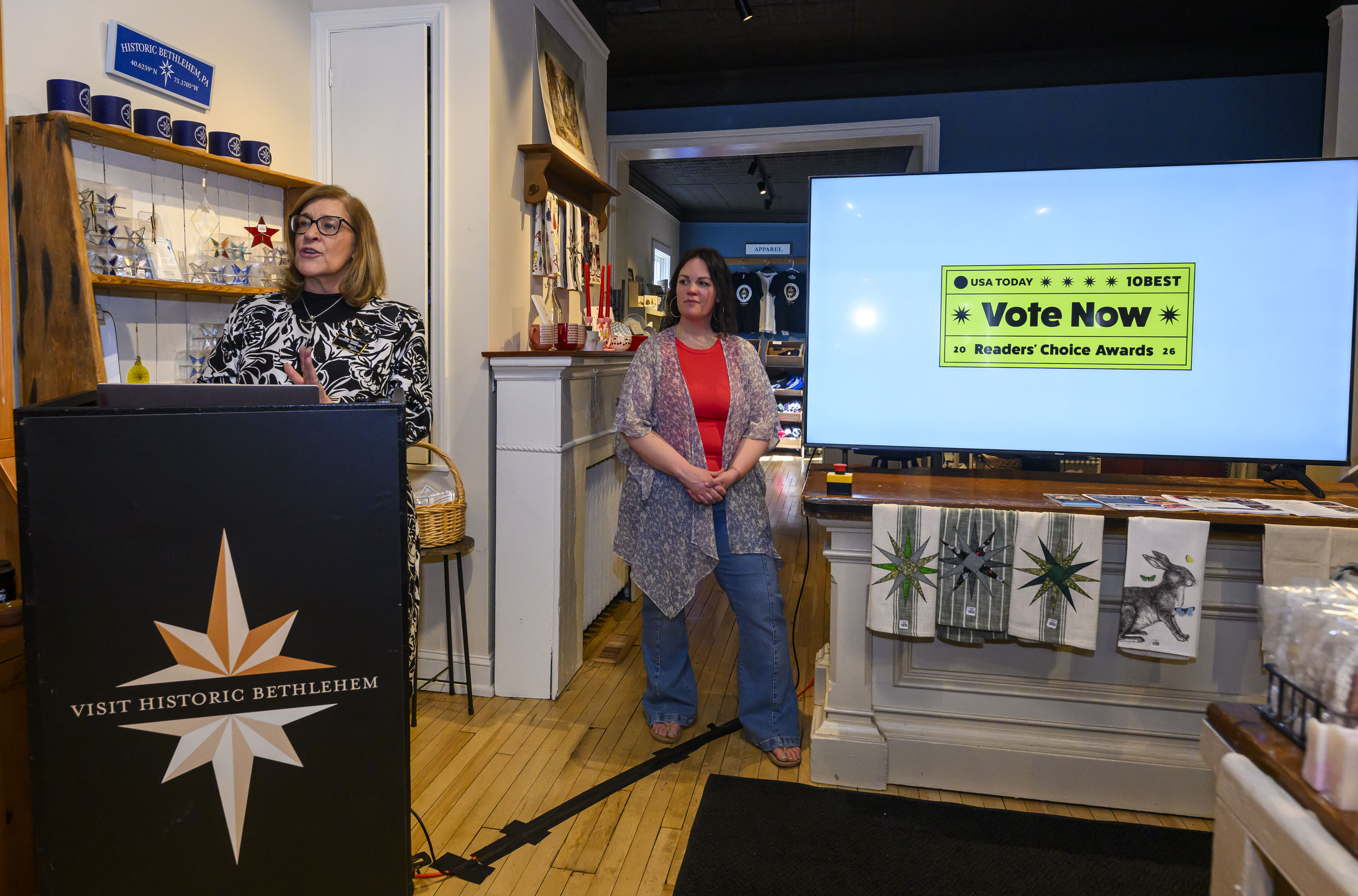 Kelly Ronalds, general manager of the Historic Hotel Bethlehem, speaks...