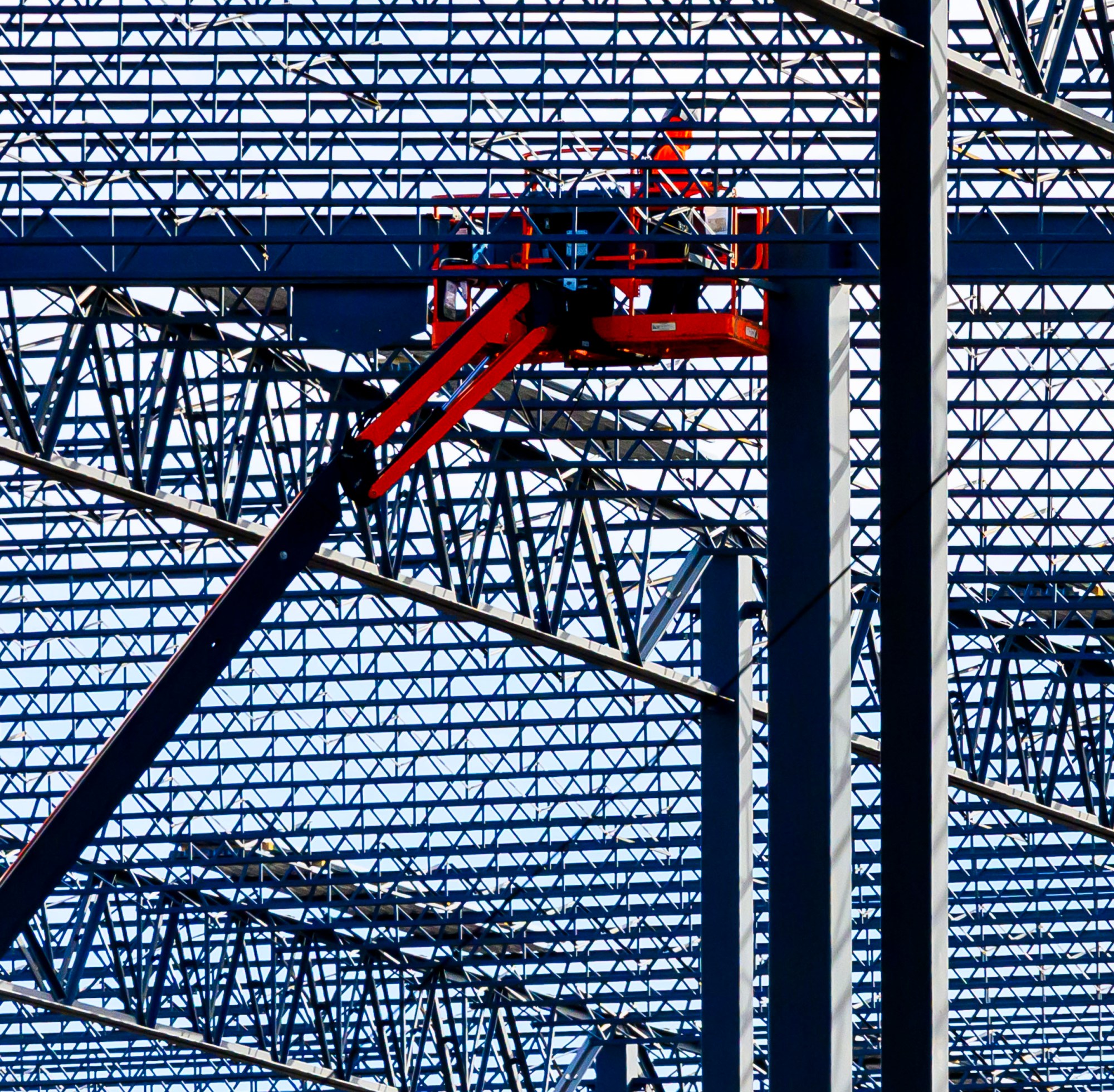 Construction continues on an industrial building Monday, March 2, 2026, at a 26-acre lot at 2141 Commerce Center Blvd., in Bethlehem. The project is being developed by JERC Partners XCII LLC, a J.G. Petrucci Co. entity, and Lehigh Valley Industrial Park. (April Gamiz/The Morning Call)