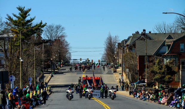 People of all ages enjoy the sights and sounds Saturday, March 14, 2026, during the 16th annual Parade of Shamrocks in downtown Bethlehem. The parade was presented by the Celtic Cultural Alliance and Historic Hotel Bethlehem. The St. Patrick's Day celebration featured pipe bands, school marching bands and community groups, starting on Broad Street and ending under the Hill-To-Hill Bridge.(April Gamiz/The Morning Call)