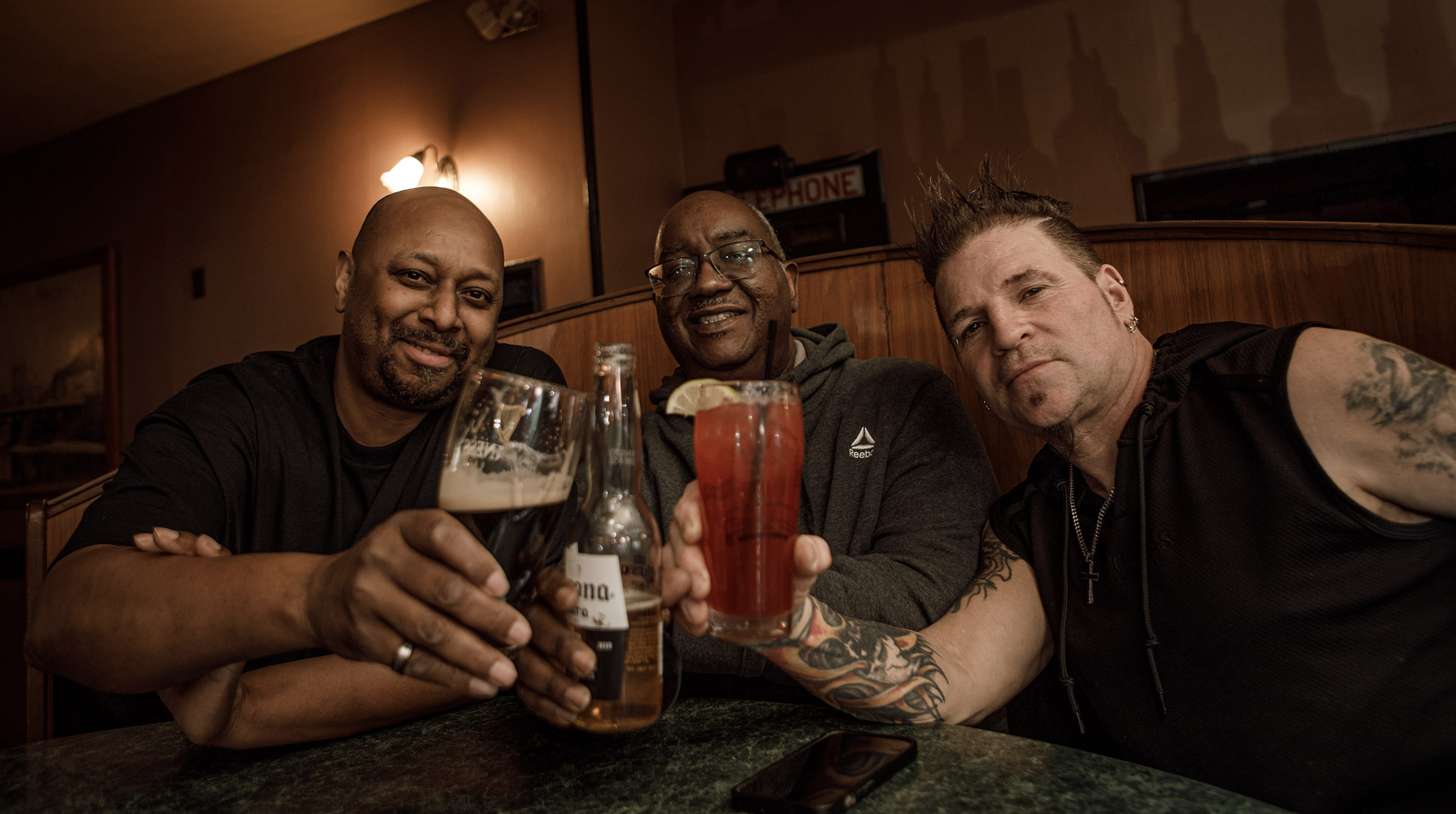 Steven Crawford, Mark Williams and Bill Charles, all of Easton...