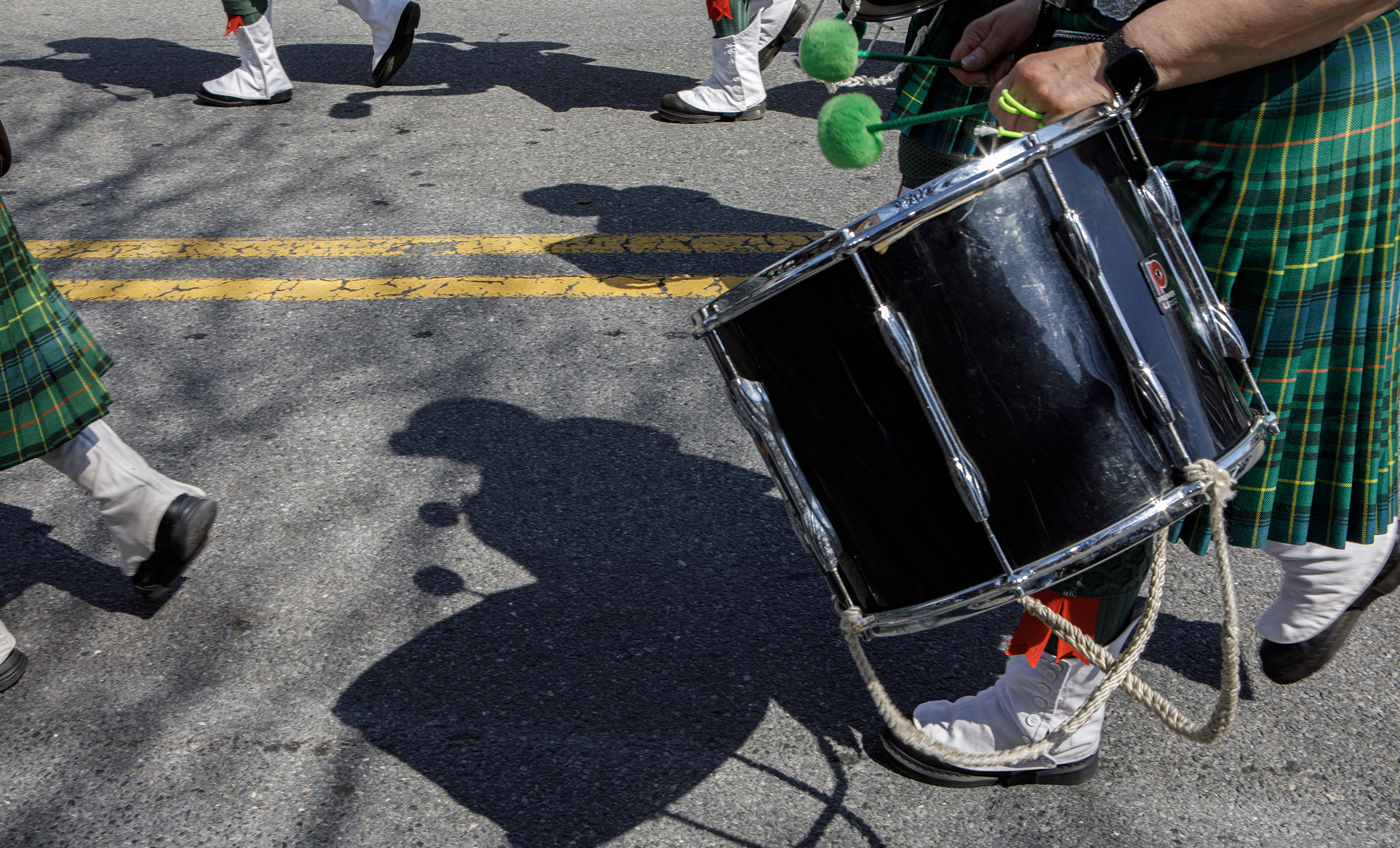 Pipe bands perform during the start of the St. Patrickâs...