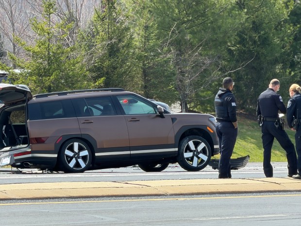 Multiple vehicles were involved in a crash Sunday, March 22, 2026, in Upper Saucon Township. The Lehigh County coroner's office responded to the crash, which closed Center Valley Parkway. (Joseph Giacalone/Contributed photo)