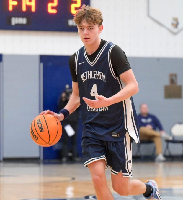 Bethlehem Christian's Gabe Transue, shown here in a file photo, scored 36 points in the Panthers' first-round state playoff win Friday night at Easton Middle School. (Jonathan Broady/Special to The Morning Call)