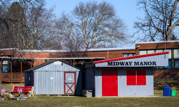 A modular building that serves as a community concession stand and an adjoining "maintenance building'" is seen Friday, Feb. 27, 2027, in Allentown. Neighbors were worried that plans to expand the Sonia Sotomayor Dual Language Immersion Academy would lead to the demolition of the buildings. However, Allentown School Board members approved a plan that would leave them intact. (April Gamiz/The Morning Call)
