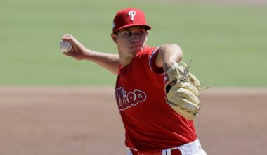 Phillies prospect pitcher Gage Wood threw three innings against the Blue Jays prospects during a spring breakout game on Saturday.