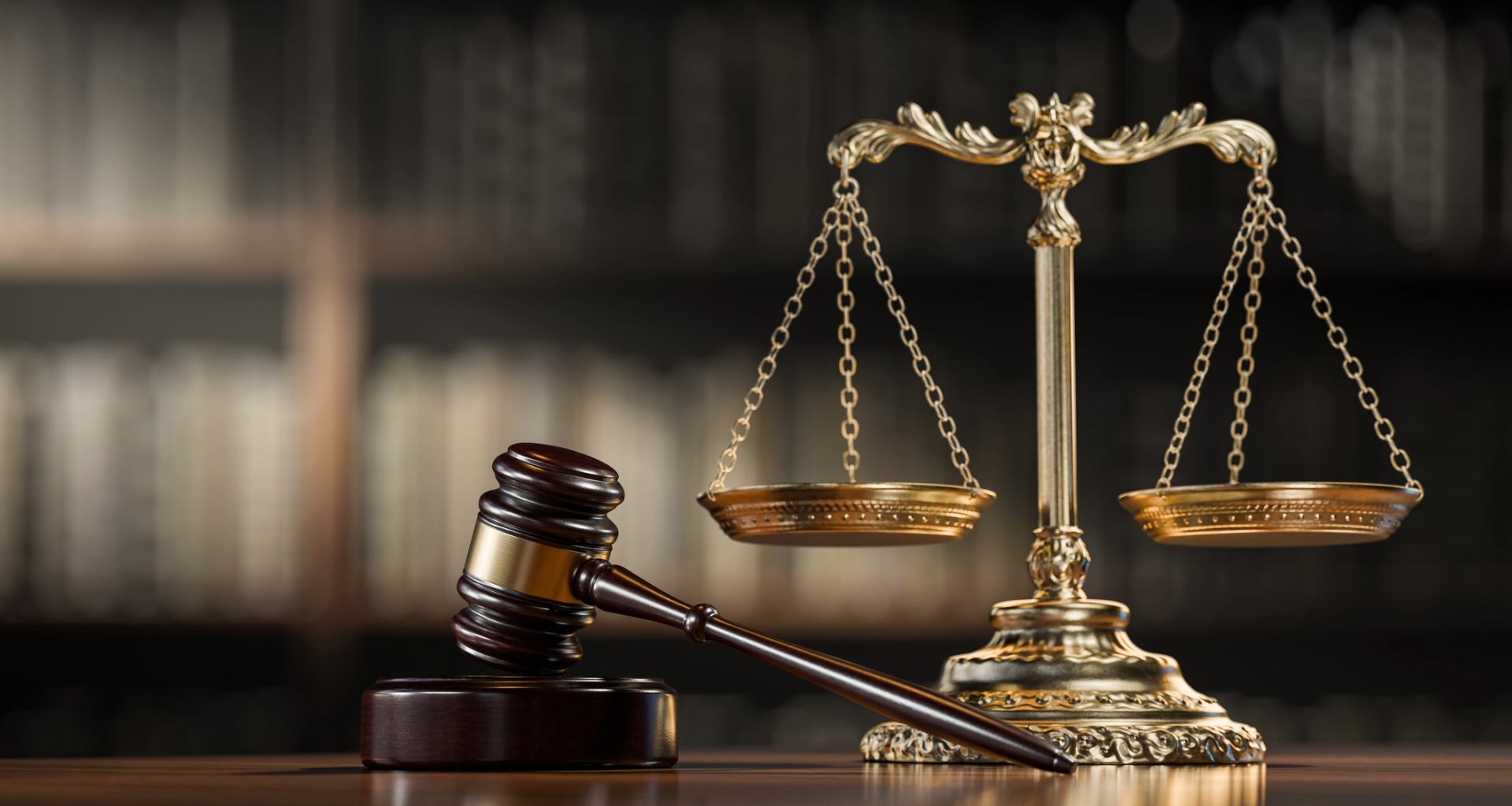 Scales of justice and a judge