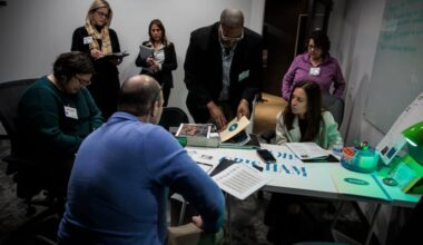 A team collaborates during a Seagrass realm on Wednesday, Jan. 28, 2026 in Philadelphia.