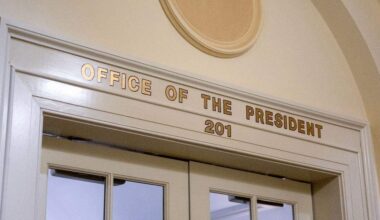 The office of the president in Penn State’s Old Main on Wednesday, May 21, 2025.