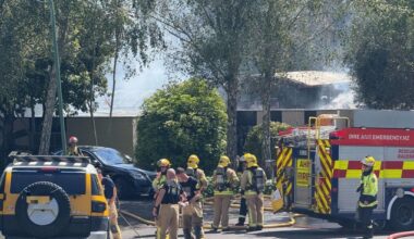 Thick black smoke over Millbrook Drive