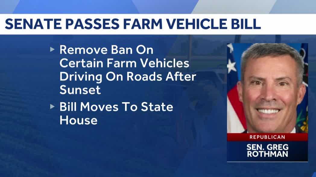 Pa. Senate passes bill that allows farm vehicles on roads at night