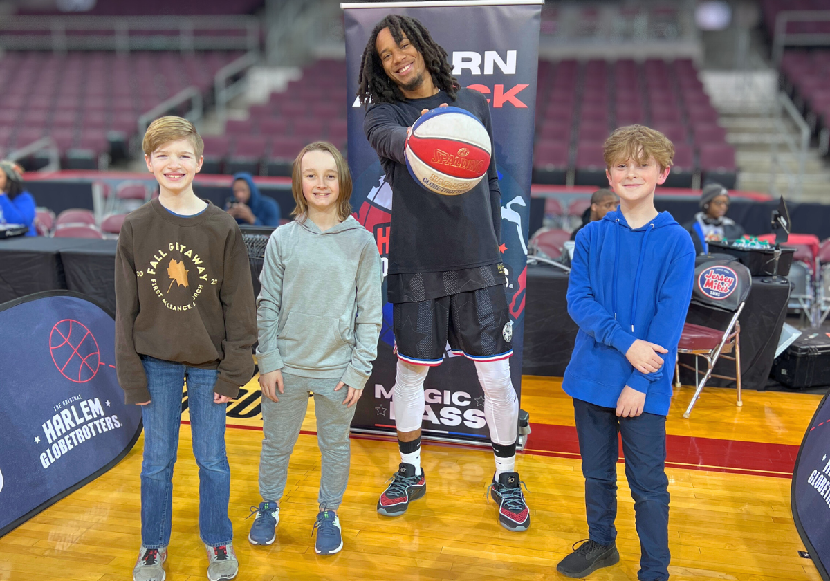Kara Murphy's kids at the Harlem Globetrotters show at Erie Insurance Arena in Erie PA