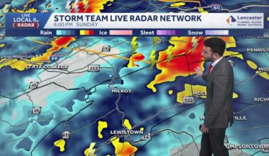 Strong to severe storms developing in south-central Pennsylvania