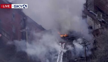 Fire tears through large building in Braddock, Pennsylvania