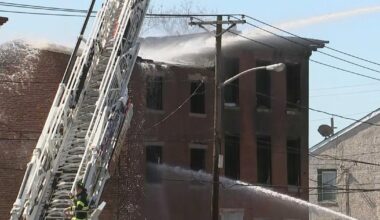 2-alarm fire in Camden, New Jersey, produces smoke seen in Philadelphia