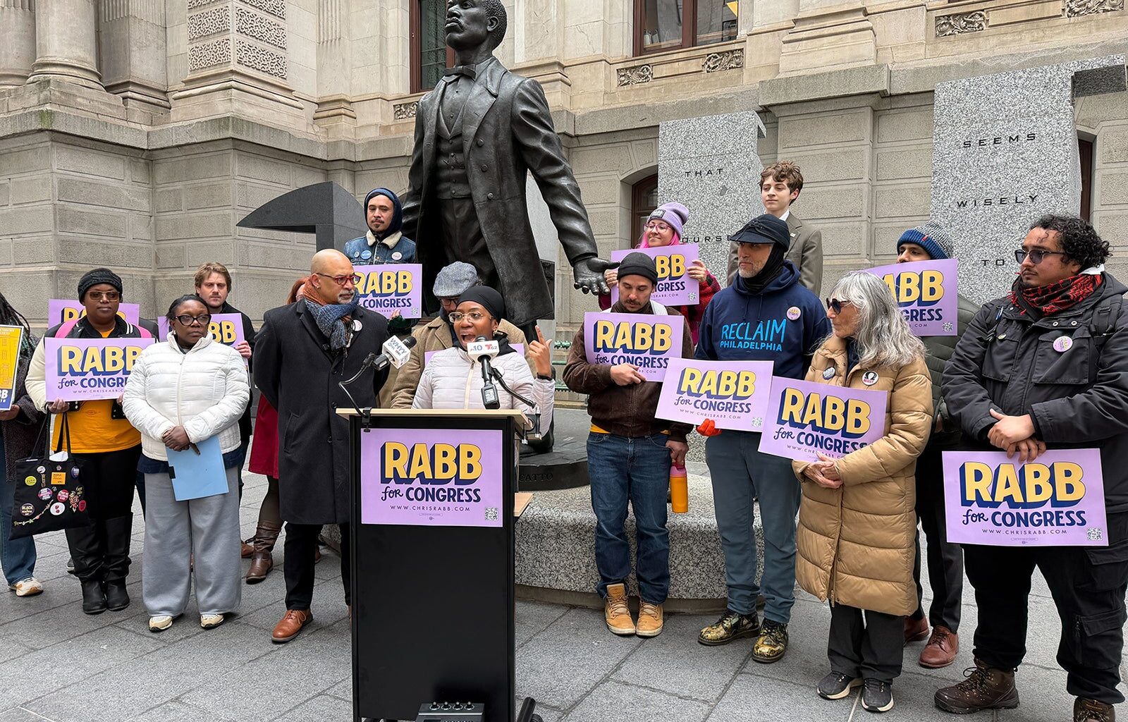 Philadelphia progressives rally for Rabb in 3rd District