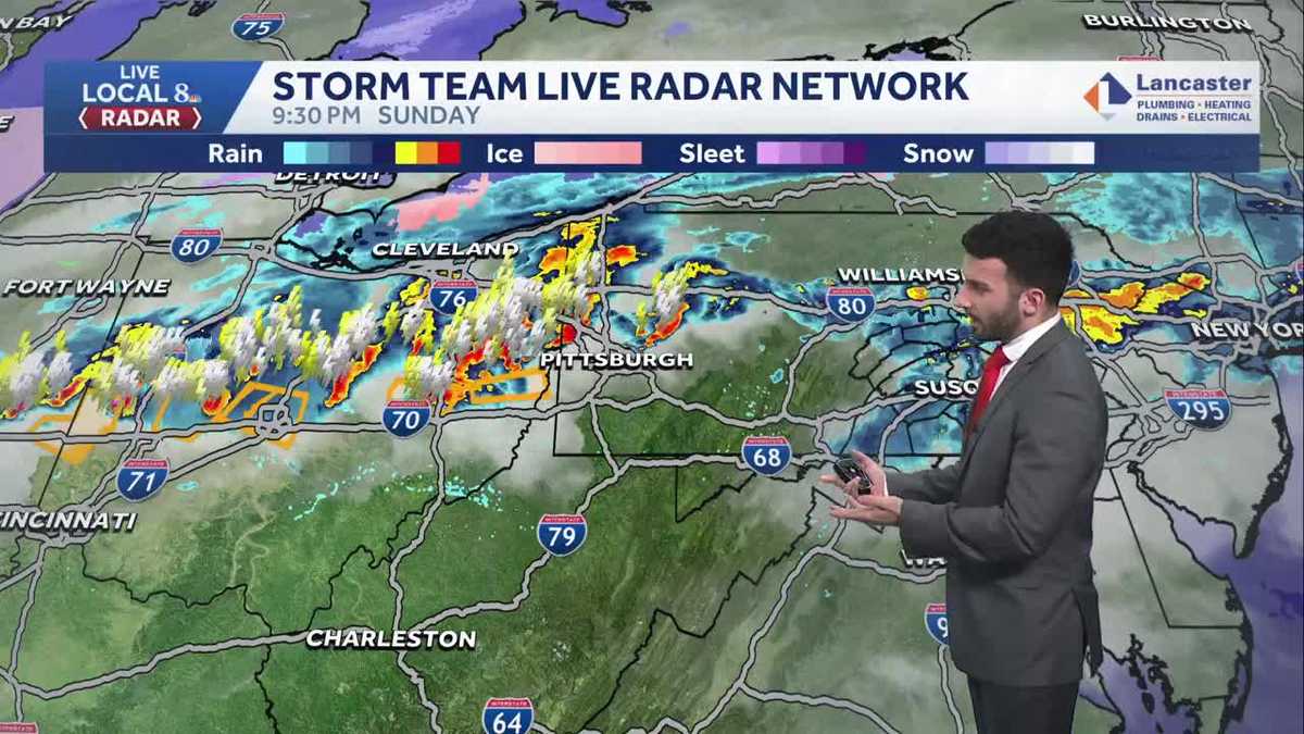Storms continue through midnight; lingering showers into early Monday across south-central Pennsylvania