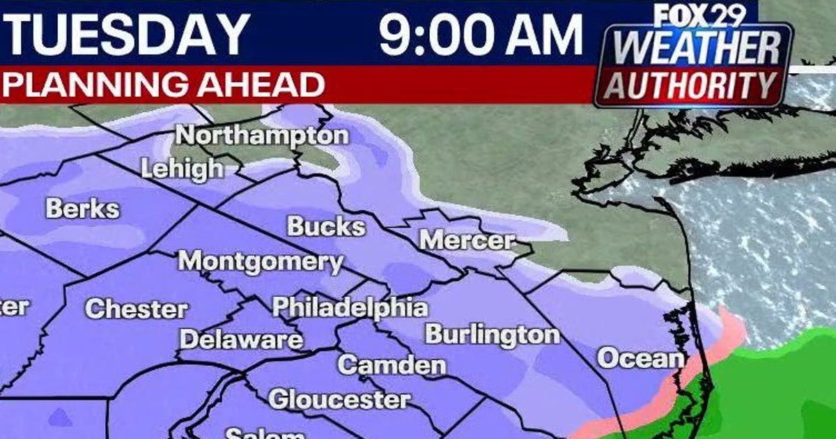 Philadelphia weather: Light snow on Tuesday with cold start to the week