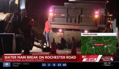 Water main break on busy Rochester Road in the North Hills
