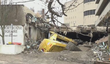 Heavy equipment falls into hole during Washington County demolition project