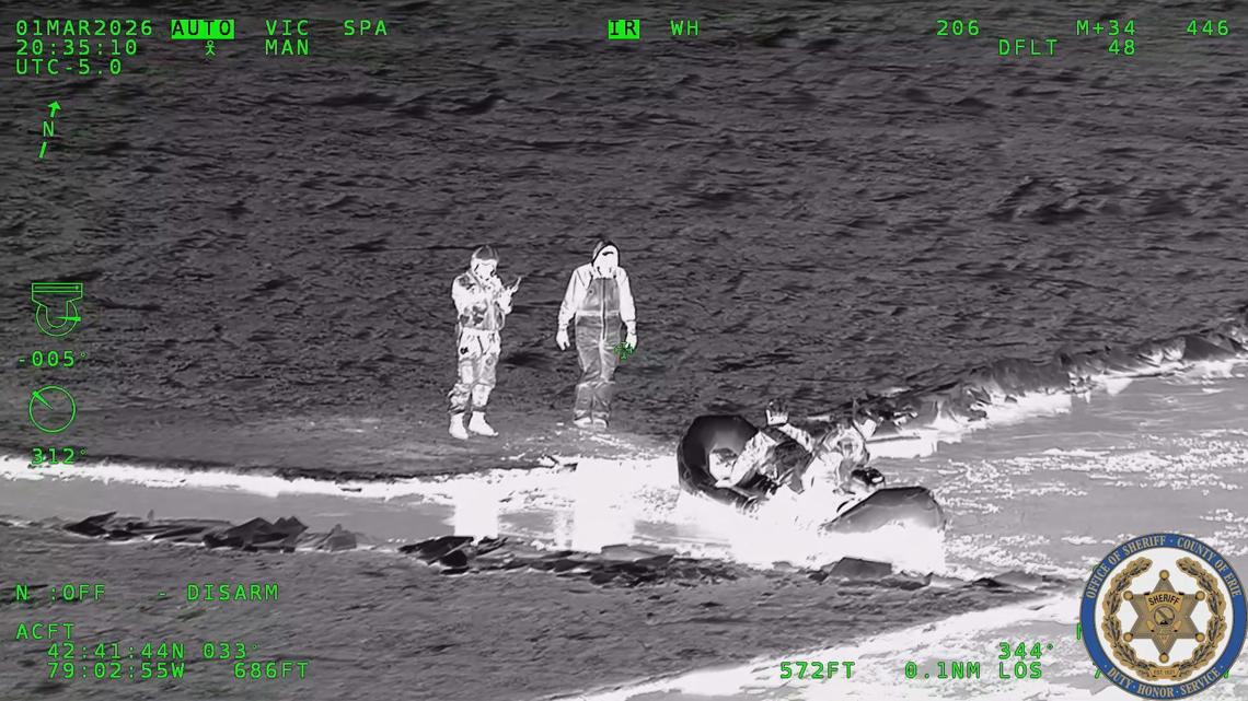 Erie County rescue team saves two ice fishermen stranded on Lake Erie