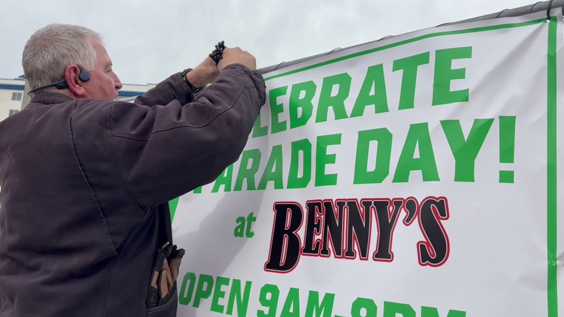 Preparing for St. Patrick's Parade day in Scranton