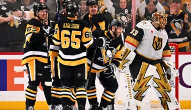 Rust and Kindel help Penguins beat Golden Knights 5-0