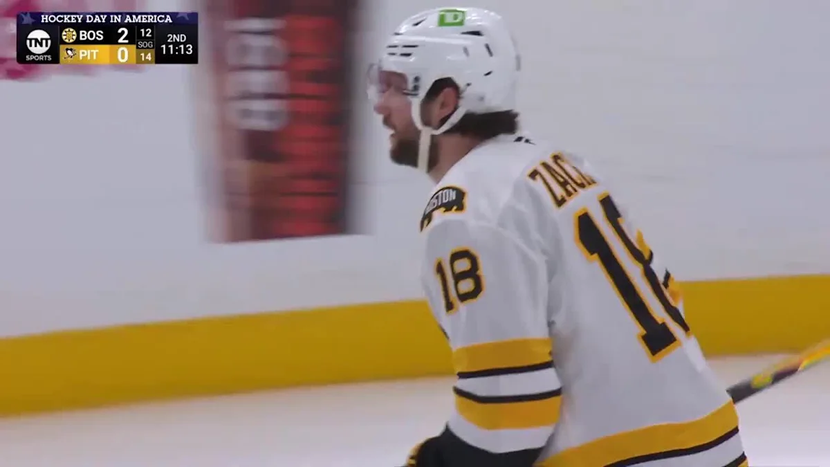 Pavel Zacha with a Goal vs. Pittsburgh Penguins