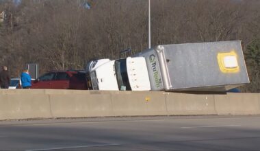 Overturned truck on inbound I-279 in Pittsburgh causing major backups; HOV lanes to close early – WPXI