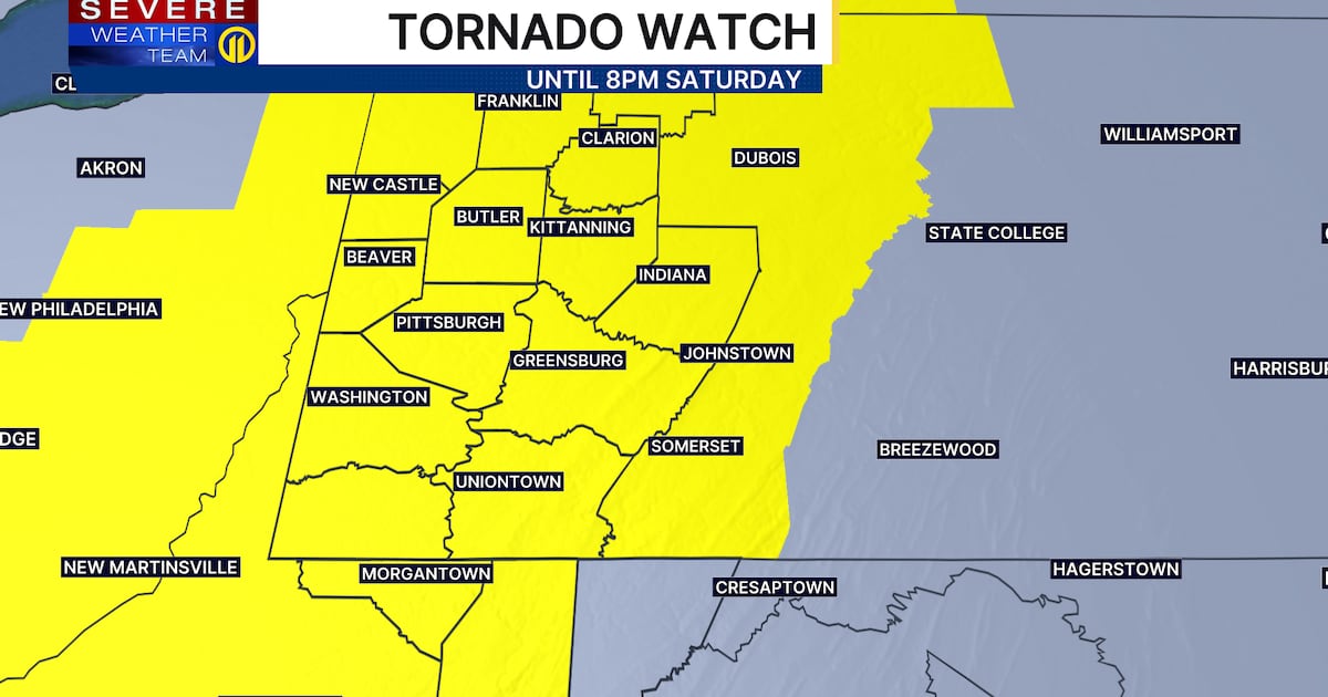 TORNADO WATCH issued ahead of strong storms reaching Pittsburgh region – WPXI