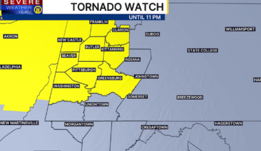 Tornado Watch issued for Western Pennsylvania communities