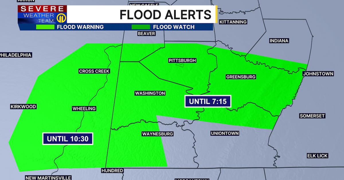 Flood warnings continue until late morning for much of the area – WPXI