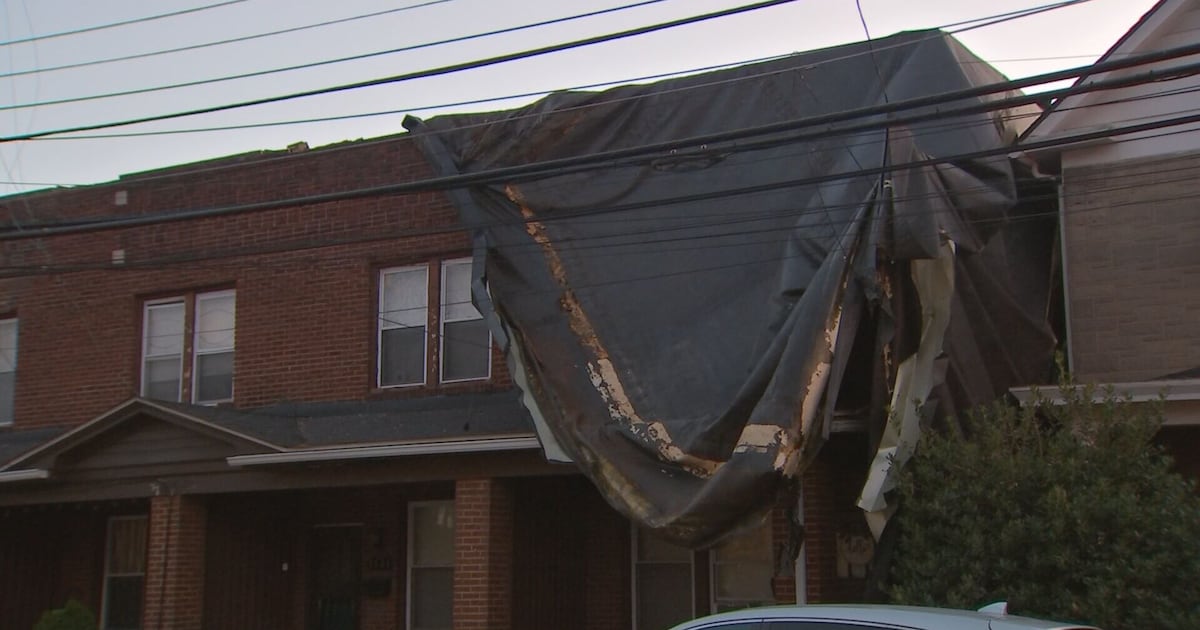 Roofs ripped from homes in the City of Pittsburgh during strong winds