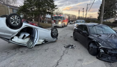 Vehicle crashes into parked car, rolls over in Penn Hills