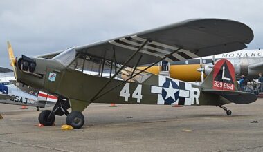 World War II-era Piper L-4H Grasshopper manufactured in Lock Haven, PA. [Credit: Wikimedia Commons]