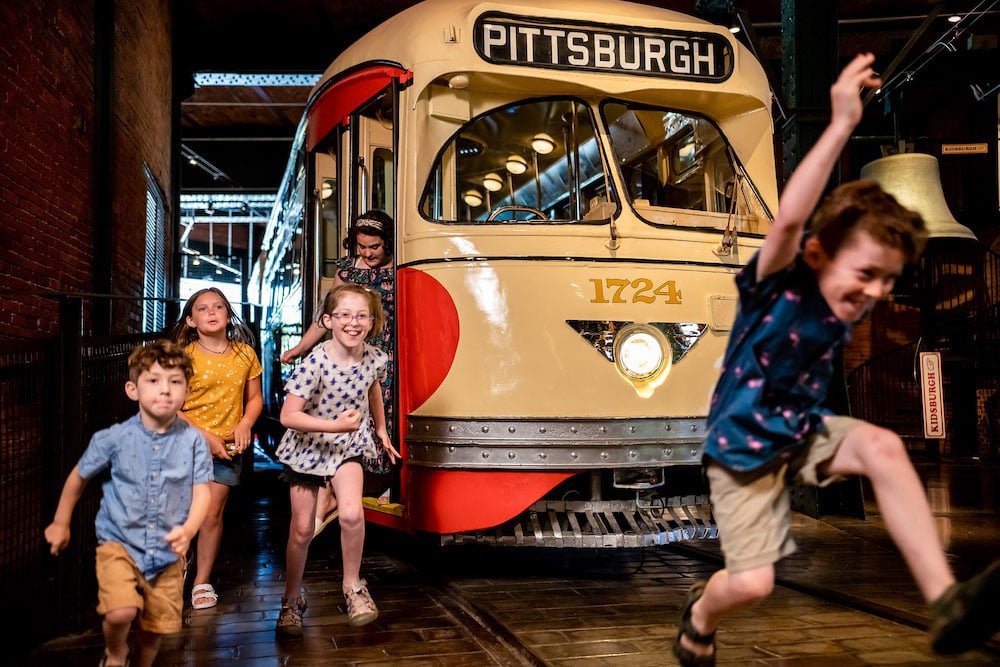 Kids Play In The Pittsburgh Trolley On Display At The Heinz History Center Photo Courtesy Heinz History Center