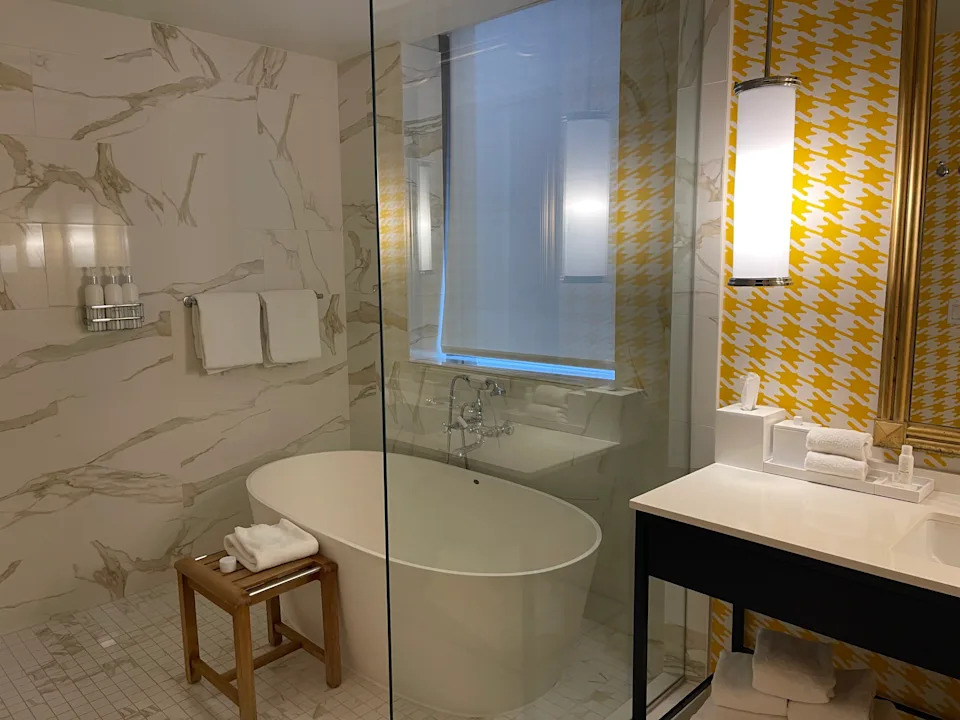 Our spa-like bathroom in Kimpton Hotel Monaco Pittsburgh.