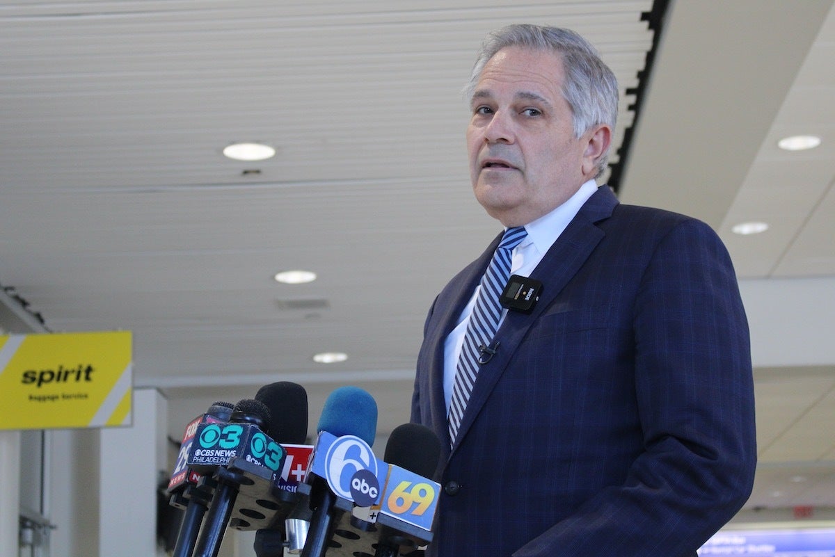 Philadelphia District Attorney Larry Krasner speaks