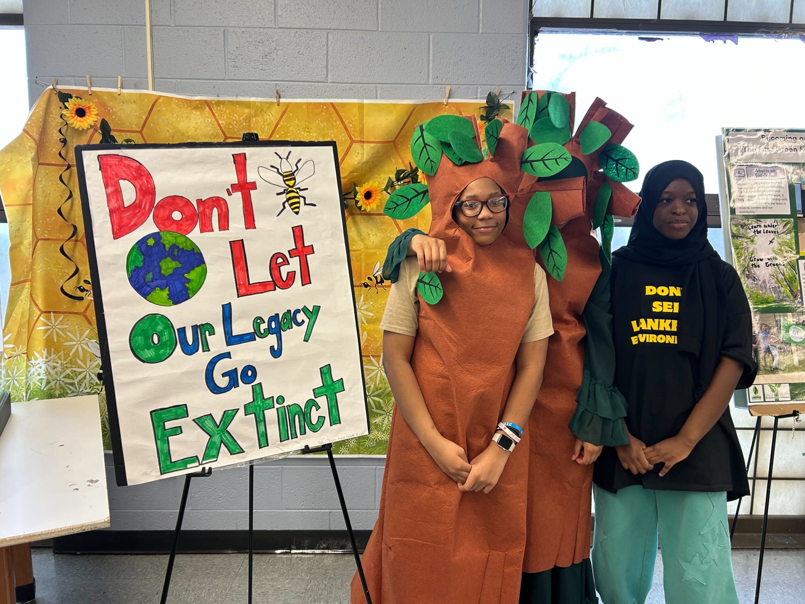 Lankenau students wearing tree costumes