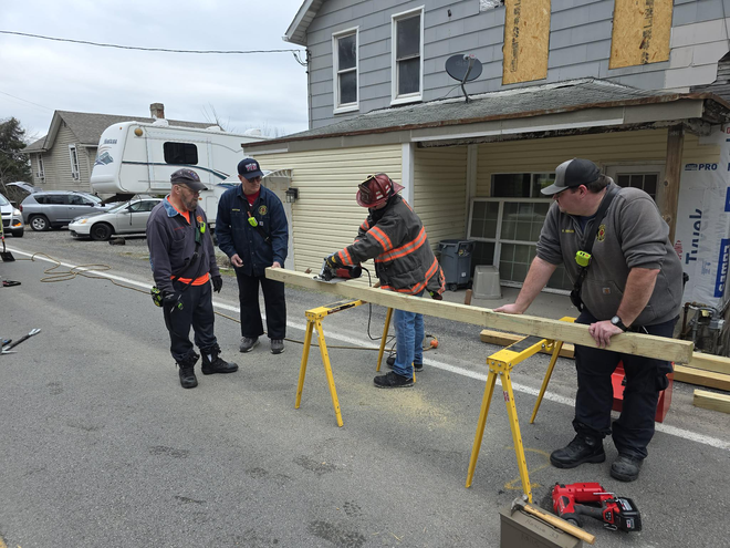 Officials work to stabilize home