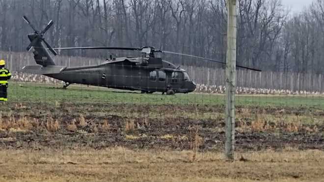 A military helicopter made an emergency landing Wednesday afternoon in Berks County.
