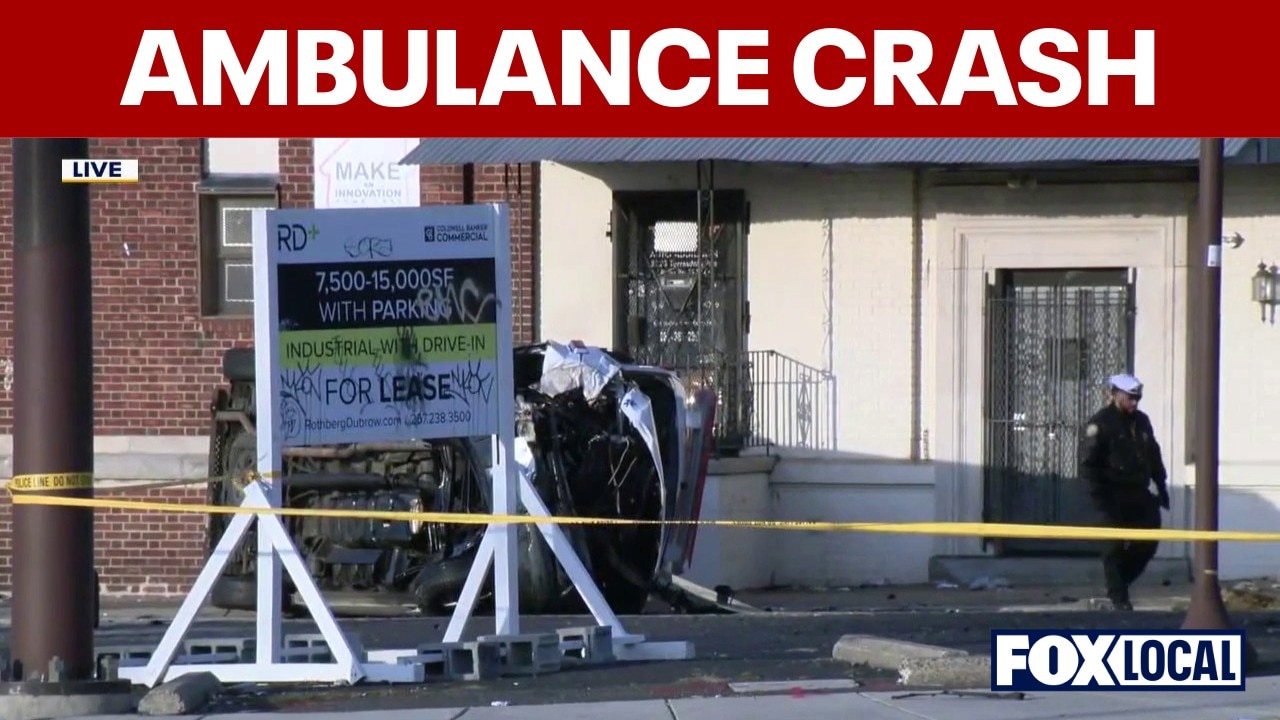 Young child, woman hospitalized in crash involving ambulance