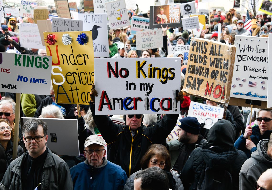 Thousands gather for No Kings protest in Pittsburgh amid DHS funding battle and war in Iran