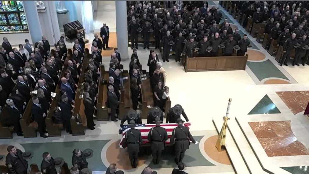 Slain PSP trooper's widow shares compelling message at his funeral