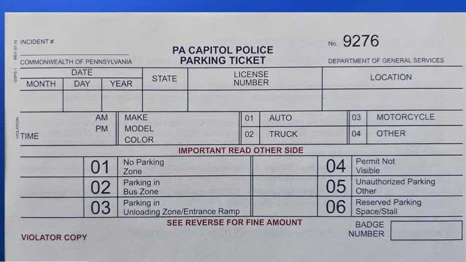 Pennsylvania Capitol Police warn of parking ticket scam calls