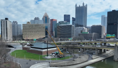 Cell phone tower being built in Pittsburgh's Point State Park for upcoming NFL Draft